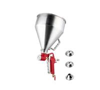 Pistola a spruzzo Air Hopper, pistola a spruzzo da 6 l, con 3 ugelli, 4 mm, 6 mm, 8 mm, per soffitto, parete, cartongesso, intonaco, pittura (argento dritto)