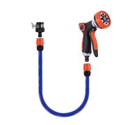 Pistola a spruzzo d'acqua a 8 funzioni, kit tubo 1/2/5/10 m, irrigazione del giardino, lavaggio auto, pistola a spruzzo for prato, pulizia della casa, doccia for animali domestici.(B-1m Kit)