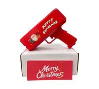 Pistola a spruzzo di carta per feste di Natale, stelle filanti con Babbo Natale, rosso, 18,5 cm (rosso, 1 pz)