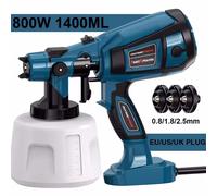 Pistola a spruzzo elettrica da 1400ML 800W spruzzatore di vernice HVLP ad alta potenza per mobili Auto rivestimento in acciaio aerografo per la casa fai da te con 4 ugelli 1400ML
