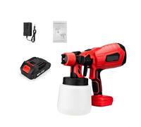 Pistola A Spruzzo Elettrica Senza Fili Da 1000 Ml Aerografo Con Rivestimento In Acciaio For Mobili Ad Alta Potenza Spruzzatore Di Vernice For Batteria Da 18 V(1 Small Battery Red)