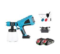 Pistola A Spruzzo Elettrica Senza Spazzole Da 1000 Ml HVLP Spruzzatore Di Vernice Senza Fili For Mobili For Auto Aerografo Con Rivestimento In Acciaio For Batteria 18V(2pcs 128vf Battery)