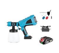 Pistola A Spruzzo Elettrica Senza Spazzole Da 1000 Ml HVLP Spruzzatore Di Vernice Senza Fili For Mobili For Auto Aerografo Con Rivestimento In Acciaio For Batteria 18V(1pcs 128vf Battery)