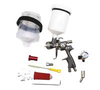 Pistola a spruzzo for vernice da 1,3 mm con adattatore e tazza di miscelazione della tipo H/O, rapida connettore del tubo flessibile dell'aria girevole a 360°, regolatore(Luxurious)
