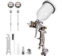 Pistola a Spruzzo HVLP 600ml con Ugelli 1.4/1.8mm per Compressore Verniciatura