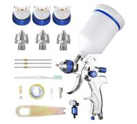 Pistola a spruzzo HVLP da 600 cc con ugelli da 1,3 mm/1,4 mm, include indicatore for vernice for auto, primer e finiture