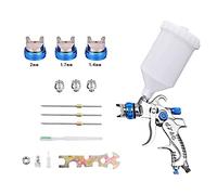 Pistola a spruzzo HVLP for pittura 600ml 1.4 / .7 2.0mm ugello Dimensioni dell'ugello Vernice for acqua Uso for le pistole a della vernice for auto Soffiaggio comodo(Blue1,US plug)