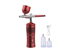 Pistola a spruzzo, Kit Compressore Aerografo Ricaricabile, Macchina Idratante Profonda All'ossigeno For Nail Art, Tatuaggi, Torte, Trucco, Pistola Spruzzatrice Ad Aria Compressa, Acqua(Red set 1)