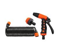 Pistola a Spruzzo per Lavaggio Auto Ugello Lancia Tubo a Spirale Adattatore Rapido in Plastica Solida Getto Variabile E Manico Ergonomico Adatta per Auto Pavimentazioni Esterne Marciapiedi Giardini