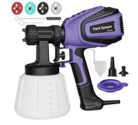 Pistola a Spruzzo per Vernice HVLP 700W, Spruzzatore Elettrico con Serbatoio da 1200ML, Flusso 1000ML/Min, 4 Ugelli & 3 Modelli, Flusso Regolabili, con Giunti per Pulizia e Soffiaggio