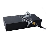 Pistola a spruzzo pneumatica, Aerografo A Tre Ugelli Con Barattolo Di Vernice Intercambiabile E Sensibilità Regolabile, Adatto Per Kit Modello Figurine, Doppia Azione(Black)
