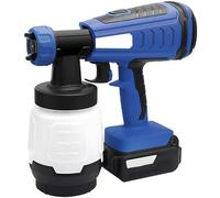 Pistola a spruzzo senza fili senza spazzole, batteria al litio da 18 V, flusso 1500 ml/min, 4 dimensioni ugelli, 3 modalità di spruzzo, tazza da 800 ml, per pittura interna/esterna, mobili, recinzioni