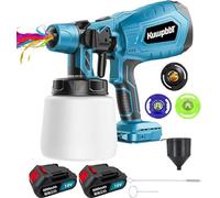 Pistola a Spruzzo, Sostituzione Per Makita, mit Batteria 2x3000mah E Caricabatterie Pistola Per Verniciatura Di Pareti, Soffitti,Recinzione Da Giardino, Spruzzatore 1000ml Contenitore Rimovibile
