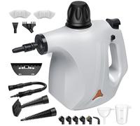 Pistola a Vapore con blocco di sicurezza e 14 accessori, adatto per bagni, cucine, mobili, tessili, fughe e piani cottura. (bianco)