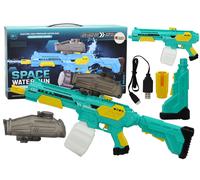pistola ad acqua a batteria verde-gialla M416 con pompa automatica