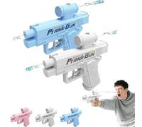 Pistola Ad Acqua Bidirezionale Per Scherzi, Pistola Ad Acqua Per Scherzi, Pistole Ad Acqua Con Spruzzo Anteriore E Posteriore, Colpo Di Scena Inaspettato (Bianco+Blu)