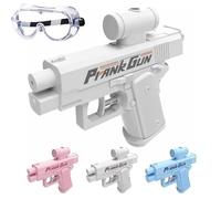 Pistola ad acqua bidirezionale per scherzi, pistola per scherzi, giocattolo per scherzi, doppio problema, le pistole ad acqua per scherzi possono spruzzare da davanti e da dietro (White)