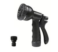 Pistola ad acqua da giardino ad alta pressione con 8 modalità di spruzzo regolabili per un uso versatile all'aperto (nero)