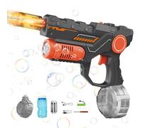Pistola ad acqua elettrica 2 in 1 con macchina per bolle di sapone, luce e ricarica USB, 4 modalità pistola automatica ad acqua per adulti e bambini, grande capacità elettrica molto forte (C)