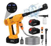 Pistola ad acqua elettrica a batteria 65Bar con schermo di visualizzazione Pulizia auto Irrigazione da giardino per pistola a spruzzo a batteria Makita 21V