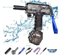Pistola ad acqua elettrica per bambini adulti - Pistola ad acqua Uzi - 2023 giocattoli acquatici estivi - Portata fino a 32 piedi - Super One Button Automatic Squirt Guns (nero)