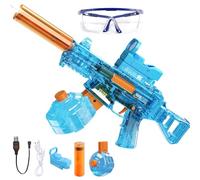 Pistola ad Acqua Elettrica,Pistola ad Acqua Automatica con Luce e Suono,Pistole ad Acqua Alta Capacità,Giocattolo Estivo da Spiaggia All'Aperto per Bambini Adulti (Blu lungo)