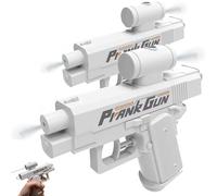 Pistola ad acqua inversa, a due vie, pistola ad acqua creativa inversa a gravità, svolta inaspettata, adatta per intervalli di ufficio (2 pezzi di colore grigio)