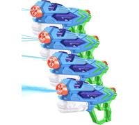 Pistola ad Acqua Potente per Bambini, 4 PCS Fucile Acqua Giocattoli Super Squirt Potente 8-10m Tiro Lunga Gittata Soaker Gun con 1000 ml Grande Serbatoio per All'aperto Bambini e Adulti (Verde)