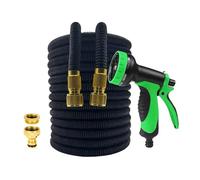 Pistola ad acqua pulita for autolavaggio ad alta pressione con tubo da giardino nero, espandibile e magico(Black hose blue gun,1/2''_25FT)