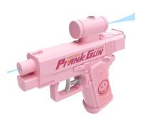 Pistola ad acqua scherzo, pistola a spruzzo per scherzi davanti e dietro, pistola ad acqua bidirezionale scherzo, blaster ad acqua scherzo inverso per il massimo divertimento (rosa)