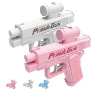 Pistola Ad Acqua Scherzosa Che Spara Allindietro Piccole Pistole Realistiche Per Scherzi Giocattolo Bidirezionale Creative Al Contrario Da Davanti E Dietro Regalo Divertente Feste(White+Pink)