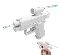 Pistola ad acqua scherzosa, doppi ugelli spray davanti e dietro, giocattolo da battaglia scherzoso per interni/esterni, regali di novità ideali per la famiglia di amici compagni di classe (Bianco)