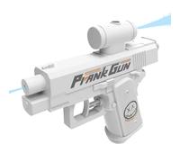 Pistola ad acqua scherzosa, pistola a spruzzo per scherzi davanti e dietro, pistola ad acqua bidirezionale scherzo, blaster ad acqua scherzo inverso per il massimo divertimento (bianco)
