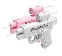 Pistola Ad Acqua Scherzosa, Pistola Ad Acqua Bidirezionale Compulsiva, Pistole Ad Acqua Invertite Che Spruzzano Da Davanti E Da Dietro (Rosa+Grigio)