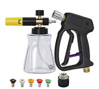 Pistola ad alta pressione 4500-5200 PSI con cannone a schiuma da 1 l e 5 ugelli da 1/4", attacco rapido per lavaggio auto, adattatore compatibile con Kärcher K1-K7