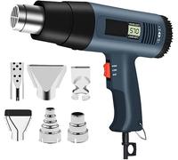 Pistola ad aria calda da 2000 W con display digitale LCD, regolazione continua da 50 ℃ a 600 ℃ e 2 velocità del vento regolabile, ideale per fai da te, restringere il PVC, decapaggio di vernice