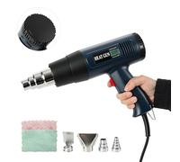 Pistola ad aria calda da 2000 W, display digitale, temperatura regolabile da 60 a 600 °C, 2 velocità 300/600 l/min con 4 ugelli per rimuovere vernice e pellicola termoretraibile