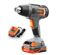 Pistola ad aria calda, termica 20V, fino a 550°C, FUXTEC E1HLP20, con batteria 2Ah e caricatore 2,4A- scioglimento, sverniciatura, saldatura, piegatura - riflettore e ugello deflettore