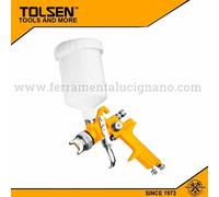 PISTOLA AEROGRAFO PER VERNICIATURA A SPRUZZO CON COMPRESSORE 600ml TOLSEN 73175