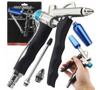 Pistola Aria Compressa Venturi Professionale Soffiaggio Pulizia Con 3 Ugelli