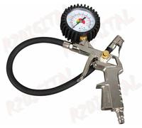PISTOLA ARIA COMPRESSORE CON MANOMETRO PSI BAR GONFIA RUOTE PRESSIONE PNEUMATICI