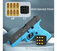 Pistola automatica per espulsione a conchiglia Pistola giocattolo Modello Blaster Puntelli per adulti Bambini Giochi CS all'aperto Regali interattivi per ragazzi Black and white