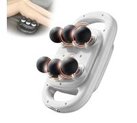 Pistola da massaggio a 6 teste,Percussione muscolare per coscia schiena e collo, equivalente a 6 pistole di massaggio simultanee per rilassamento profondo e recupero sportivo (bianco)