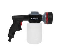 Cofan Pistola per irrigazione multifunzione con 6 posizioni e serbatoio dispenser per sapone da 500 ml | perfetta per giardinaggio e pulizia