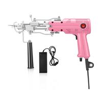 Pistola elettrica per tappeti 2 in 1 aggiornata con Taglio Regolabile e Macchina per Tessere tappeti ad Anello per tappeti Fai da Te e Cucito Facile per Principianti (Rosa)
