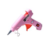 Pistola for colla a caldo da 20 W, stick di 7 mm, mini strumento riparazione della temperatura elettrica fai te, termo industriale(Pink)