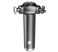 Pistola for massaggi in plastica con 5 velocità, massaggiatore portatile ricaricabile, silenzioso e potente, a percussione, for alleviare il dolore.(Grey)