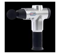 Pistola for massaggio in lega di alluminio con 20 velocità e 8 testine massaggianti, potente e silenzioso massaggiatore a percussione for alleviare il dolore(Silver)