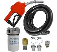 PISTOLA GASOLIO AUTOMATICA - pistola per pompa gasolio pompa travaso gasolio con accessori PISTOLA AUTOMATICA + TUBO IN GOMMA + FILTRO GASOLIO + VALVOLA DI NON RITORNO + UGELLI + FASCETTE