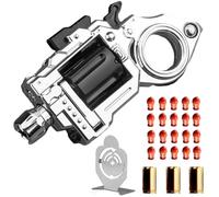 Pistola giocattolo antistress in metallo, modalità di gioco multiple, giocattolo divertente portatile in lega EDC con 20 proiettili morbidi, per alleviare lo stress, per bambini dai 14 anni in su